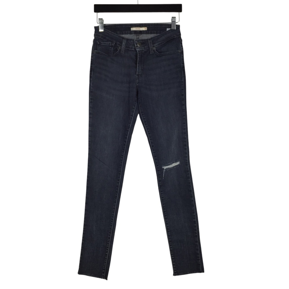 Levi’s Skinny Jeans Ripped Knee Raw Hem Size 28